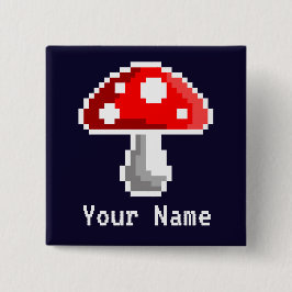 Mörk Pixel Mushroom Namn Knapp