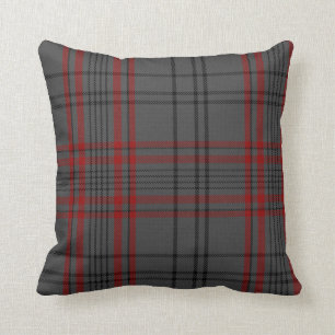 Mörk - pläd för Tartan för grå kolsvart röd Kudde