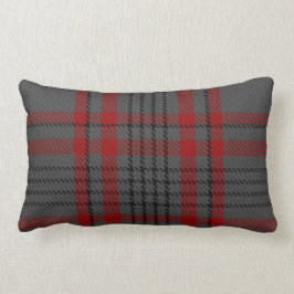 Mörk - pläd för Tartan för grå kolsvart röd Lumbarkudde