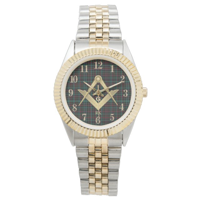 Mörk Play Masonic Monogrammed Armbandsur (Framsida)