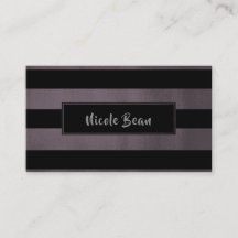 Mörk Plommon Mauve & Svarta Ränder Chic Modern Gla