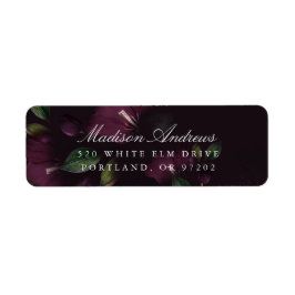 Mörk Plum-Blommigt | Returadress av Personlig Etikett