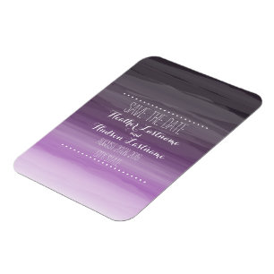 Mörk Plum Ombré Bröllop spara datum Magnet