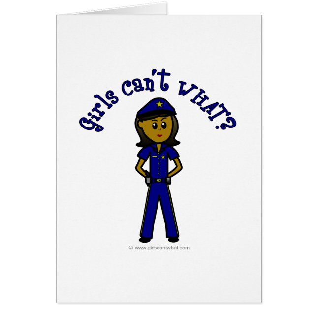 Mörk poliser flicka hälsningskort (Framsidan)