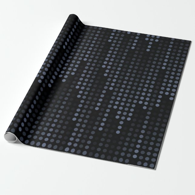 Mörk Polka dots Matris med mönster Presentpapper (Utrullad)