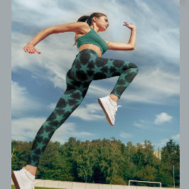Mörk praktisk grön stjärna leggings