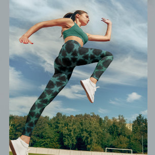 Mörk praktisk grön stjärna leggings