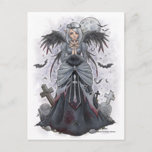 Mörk Priestess Angel Postcard Vykort