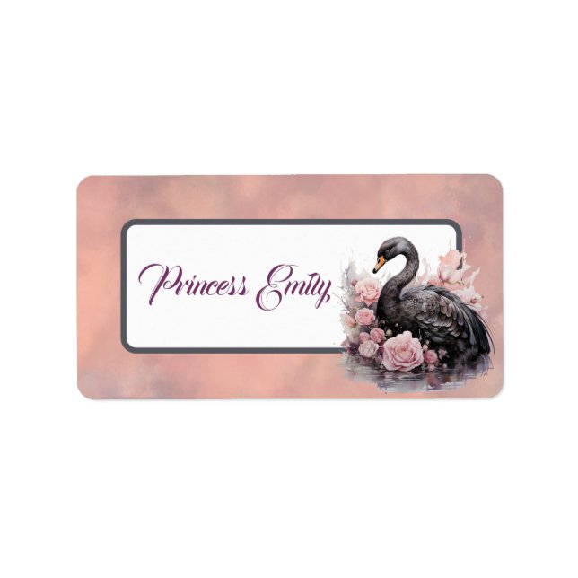 Mörk Princess Girl Adress Adressetikett (Framsidan)