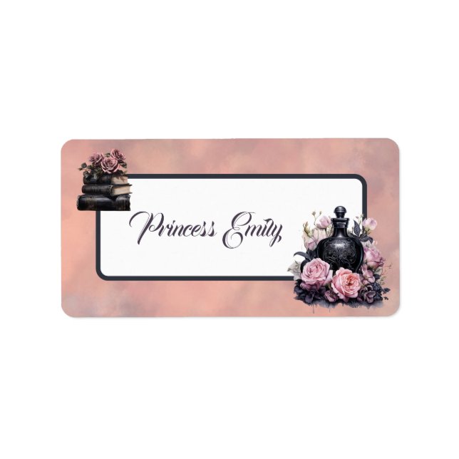 Mörk Princess Girl Adress Adressetikett (Framsidan)