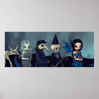 Mörk Procession ART Skriv ut gothys begravningsfan Poster