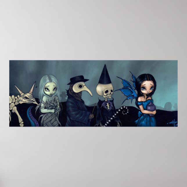 Mörk Procession ART Skriv ut gothys begravningsfan Poster (Framsidan)