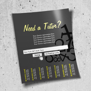 Mörk Professionell Search Pub Math Tutor Flyers