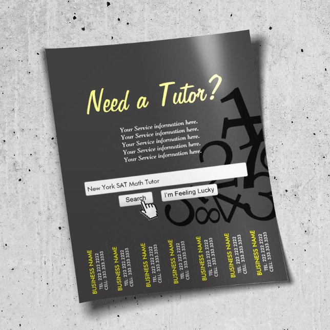 Mörk Professionell Search Pub Math Tutor Flyers (Skapare uppladdad)