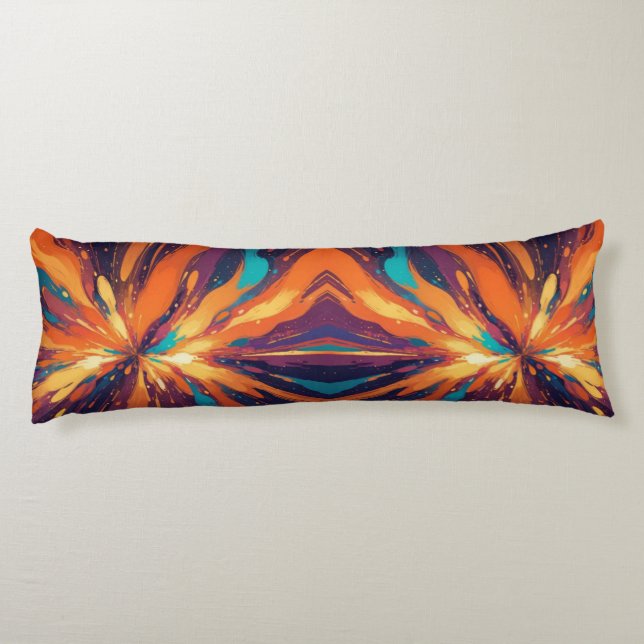 Mörk Psykedelisk design Kroppskudde (Baksidan)