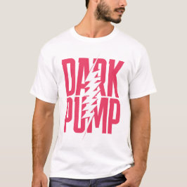 Mörk Pump Glitch Tee – Modern neon-typografi skjor