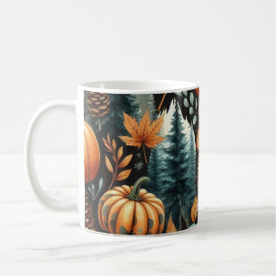 Mörk Pumpkin Mugg höstfärgsinflammande Löv