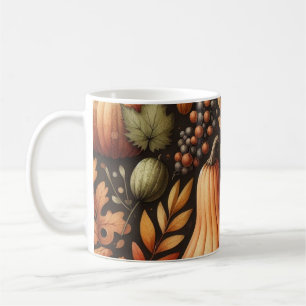 Mörk Pumpkin Mugg höstfärgsinflammande Löv