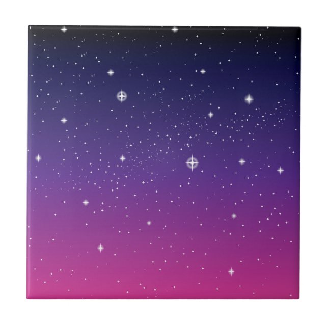 Mörk purpurfärgad himmel för Starry natt Kakelplatta (Framsidan)