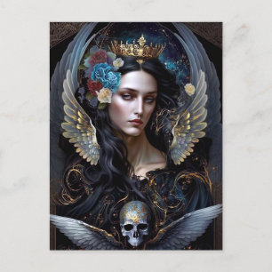 Mörk Queen Angel Fantasy Art Vykort