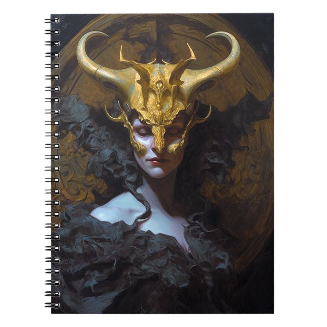 Mörk Queen Fantasy Art Anteckningsbok (Framsidan)