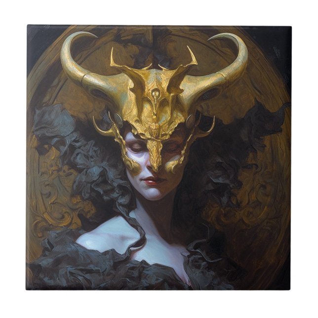 Mörk Queen Fantasy Art Kakelplatta (Framsidan)