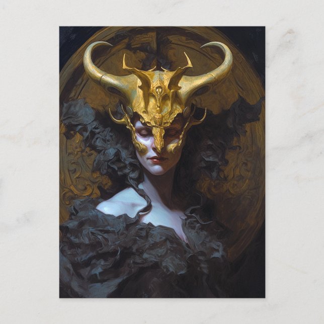 Mörk Queen Fantasy Art Vykort (Framsida)
