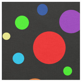 Mörk Rainbow Spots Fabric Tyg