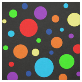 Mörk Rainbow Spots Fabric Tyg