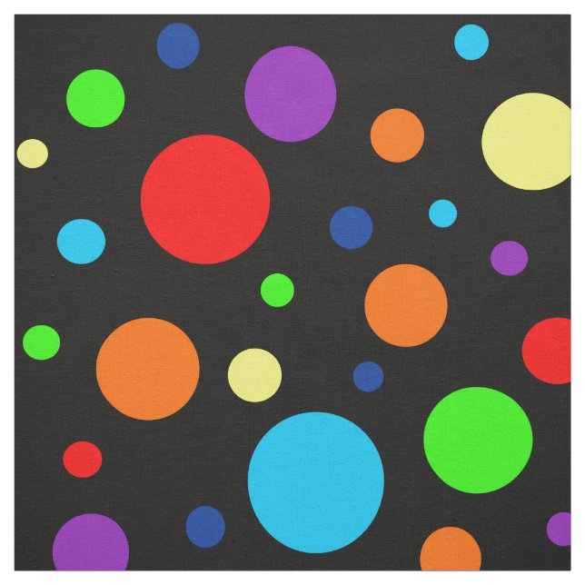 Mörk Rainbow Spots Fabric Tyg (Provkarta)