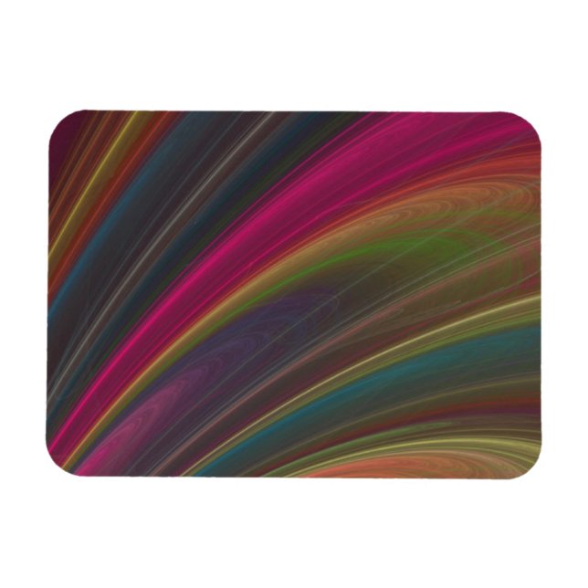 Mörk Rainbow Swirls Magnet (Horisontell)