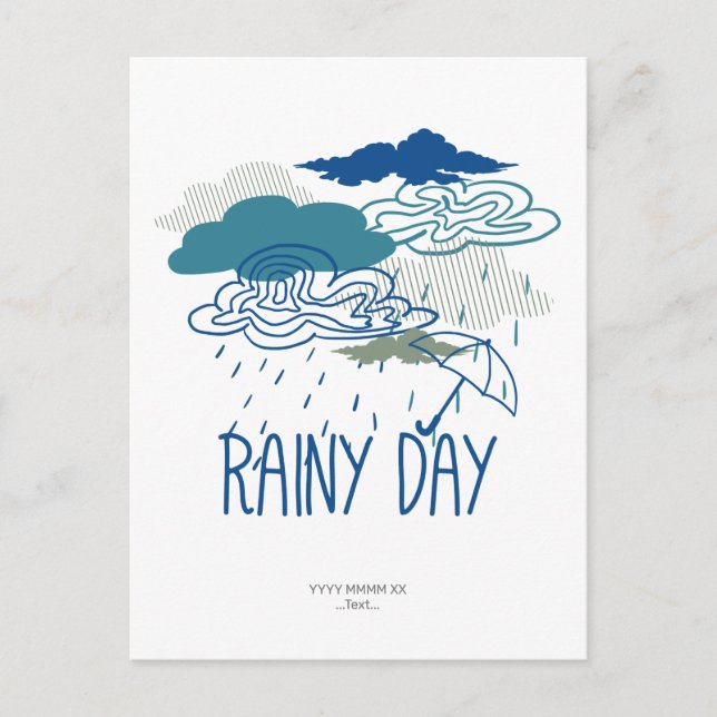 Mörk Rainy Night Vykort (Framsida)