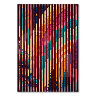 Mörk Randig Fantasy Bordskort – Anpassningsbar