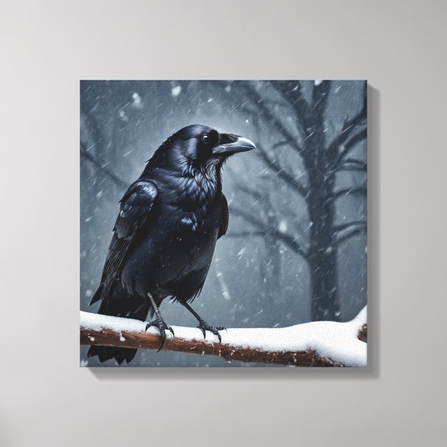 Mörk Raven Black Bird Canvastryck (Framsida)
