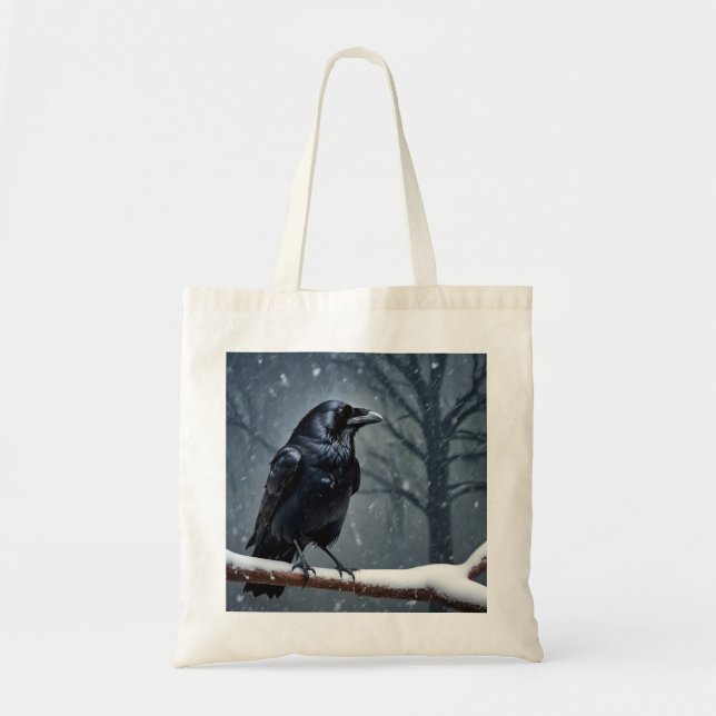 Mörk Raven Black Bird Tygkasse (Framsidan)