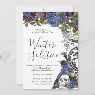Mörk Raven Winter Solstice-inbjudan till Helgdag
