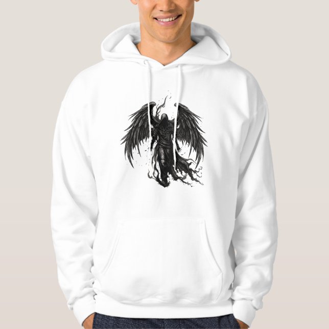 Mörk Reaper Ängel i Huva Robe Hoodie (Framsida)