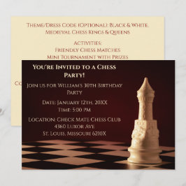 Mörk Red 30års födelsedag Party Chess Rook Inbjudningar