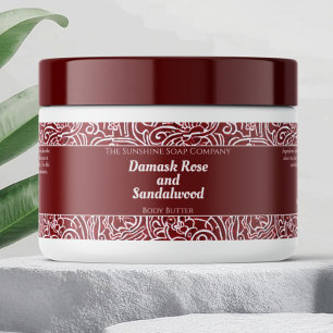 Mörk Red Abstrakt Watersecure Cosmetics Burk-etike Vattenflaska Etikett