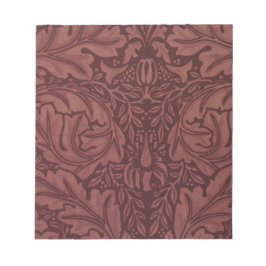 Mörk Red Acanthus Löv (av William Morris) Anteckningsblock