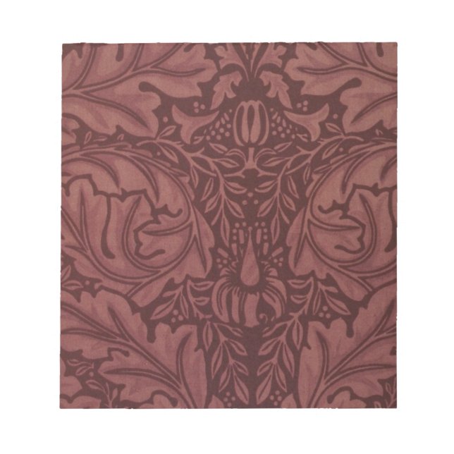 Mörk Red Acanthus Löv (av William Morris) Anteckningsblock (Framsida)