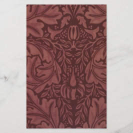 Mörk Red Acanthus Löv (av William Morris) Brevpapper