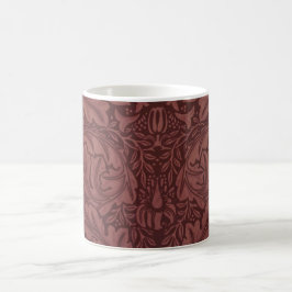 Mörk Red Acanthus Löv (av William Morris) Kaffemugg