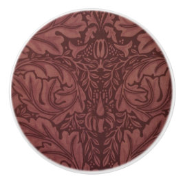 Mörk Red Acanthus Löv (av William Morris) Knopp