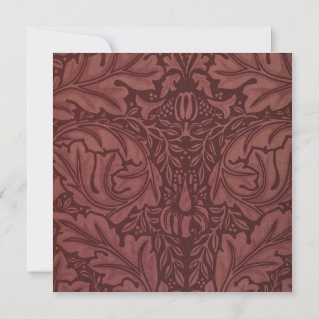 Mörk Red Acanthus Löv (av William Morris) Kort (Framsida)