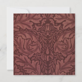 Mörk Red Acanthus Löv (av William Morris) Kort