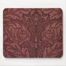 Mörk Red Acanthus Löv (av William Morris) Musmatta