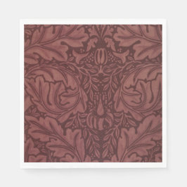 Mörk Red Acanthus Löv (av William Morris) Pappersservett