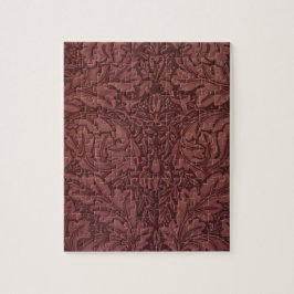 Mörk Red Acanthus Löv (av William Morris) Pussel