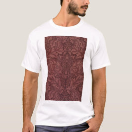 Mörk Red Acanthus Löv (av William Morris) T Shirt